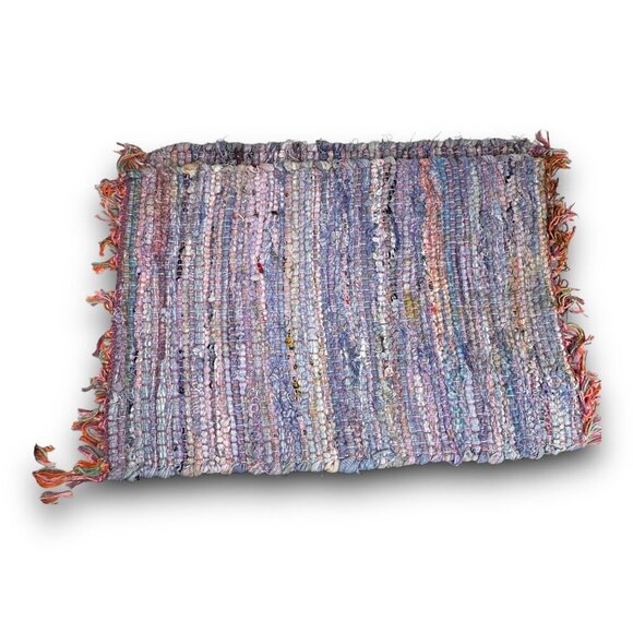 4 Vintage Handwoven Rag Rug Placemats Boho Style Cotton Set 19"x14" EUC Rustic - Picture 10 of 10